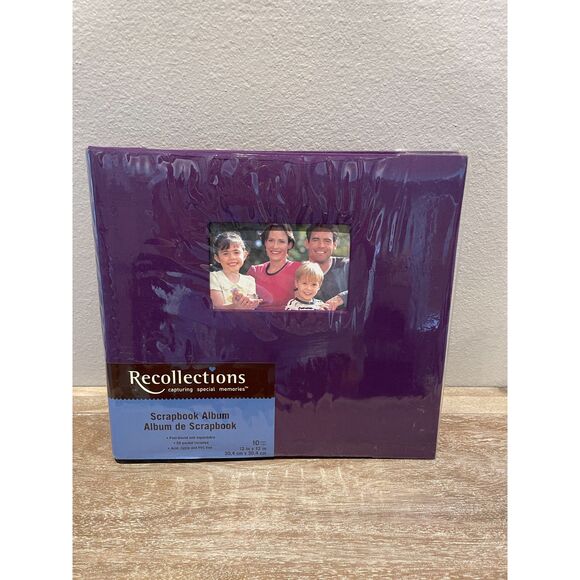 Bundle of Two Recollections Scrapbook Post Bound Refillable Albums Purple/Stripe - Picture 4 of 5